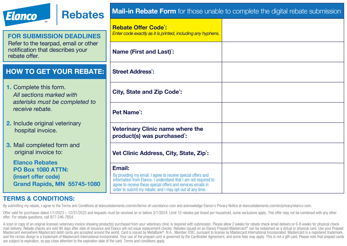 Elanco Comfortis Rebate