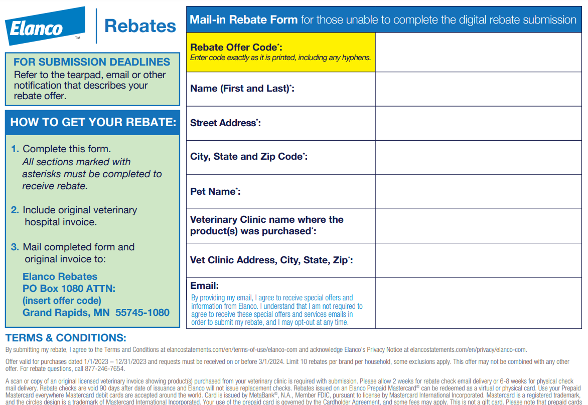 Elanco Rebate Form